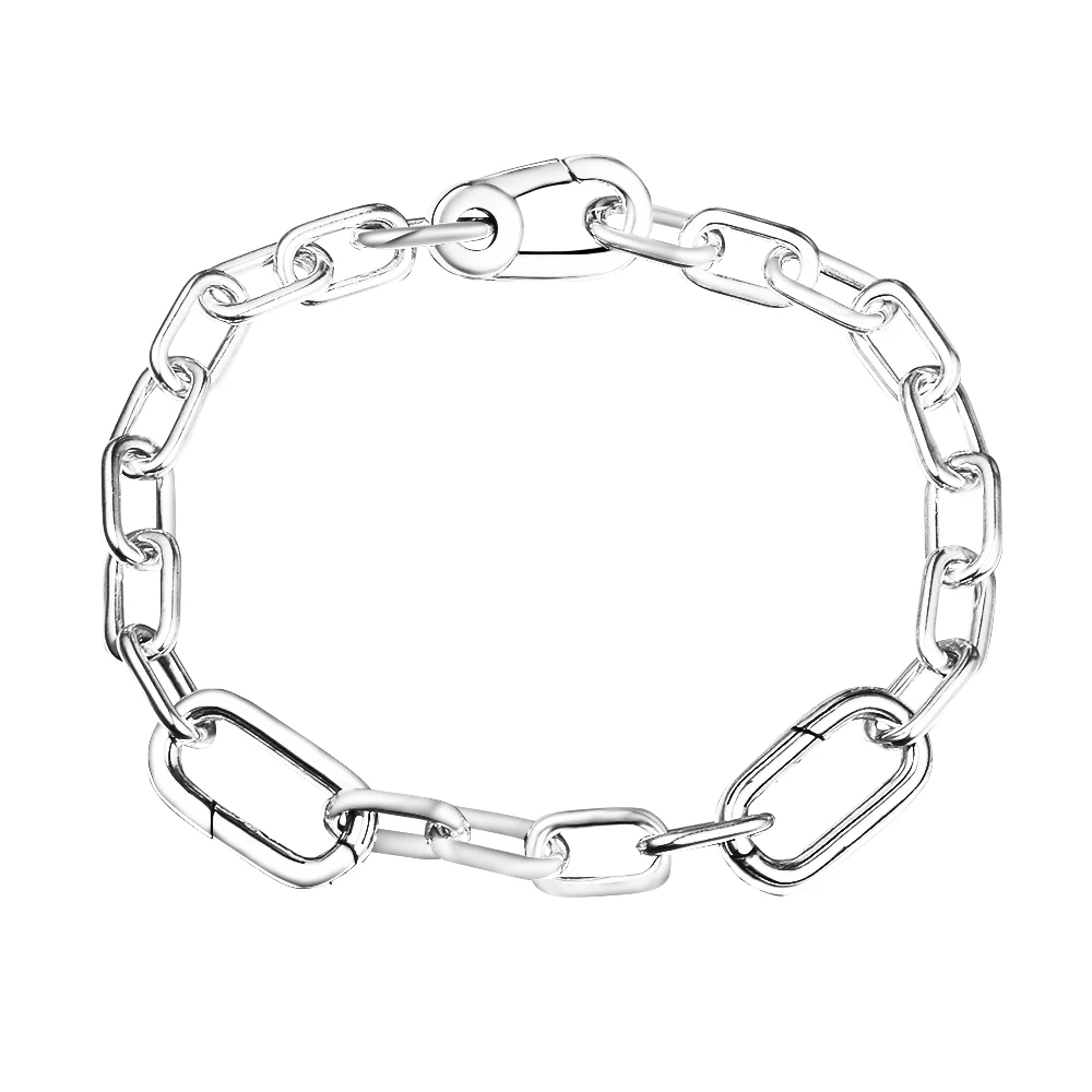 100% 925 Sterling Silver ME Link Chain Bracelets For Women Fashion Jewelry DIY Bracelet Femme for Me Collection Charms Beads