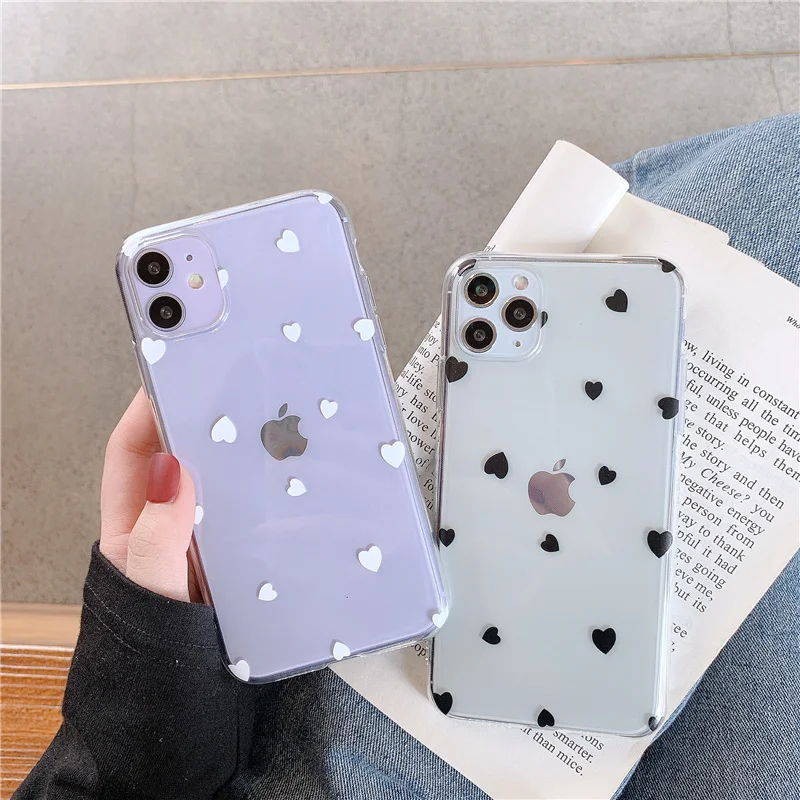 Женский чехол с сердечками для iphone 6 S 8 7 Plus чехлы xr x xs max 11 простой силиконовый