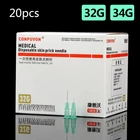 Прозрачный шприц для пирсинга, прозрачная крышка с клеевым наконечником для инъекций, игла для инъекций фармацевтических продуктов 32 г, 34 г, 32 г, 4 мм, 13 мм, 20 шт.