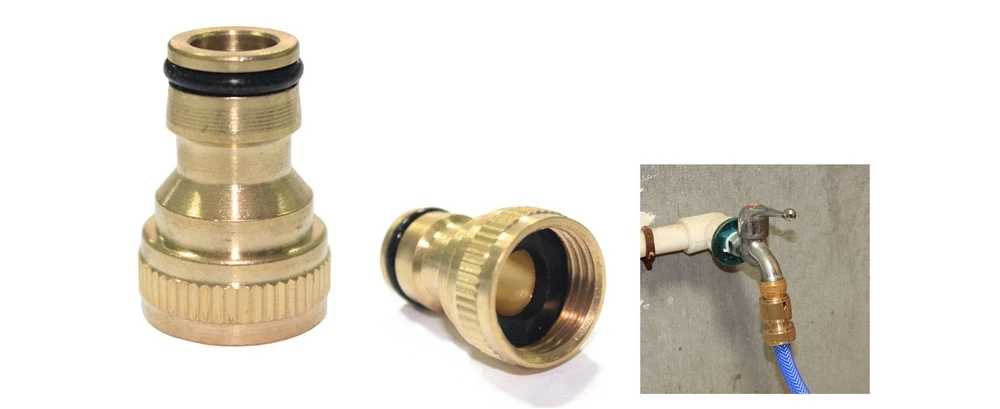 AIVY Soild Brass Thread Nipple Quick Connector Garden Irrigation Connector Faucet Nozzle Adapter Water Gun Washing Machine Joint