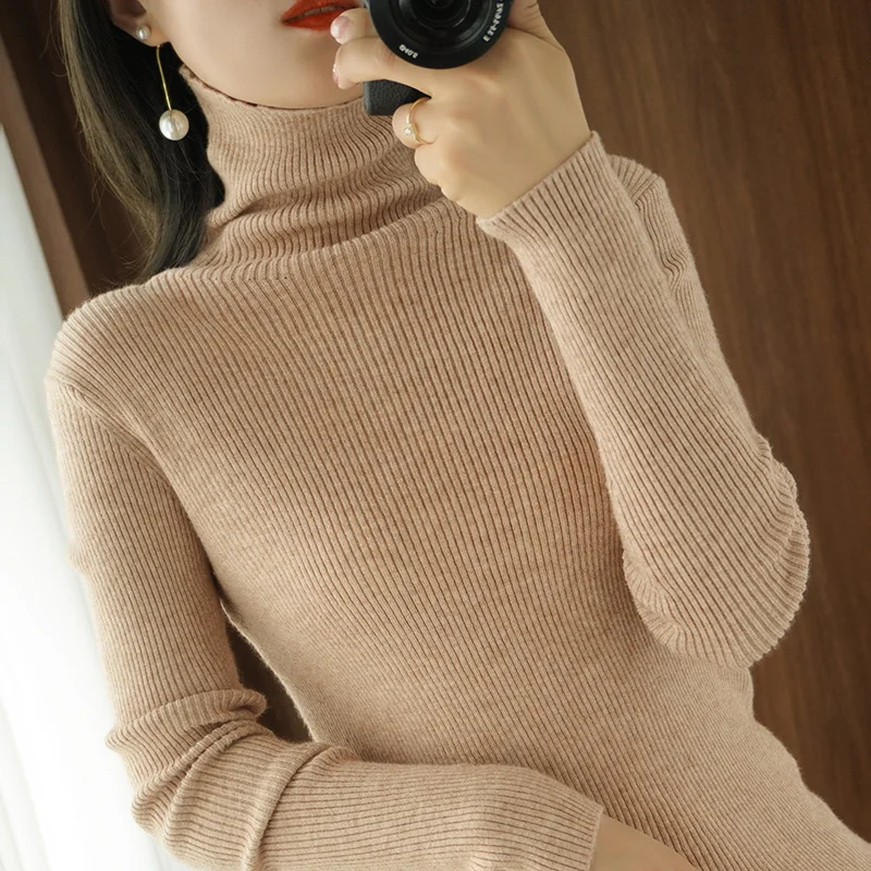 

2020Autumn winter clothes Women New Cashmere Sweater Woman Knitted Sweater Fashion Turtleneck Women Loose Sweater Pullover Women