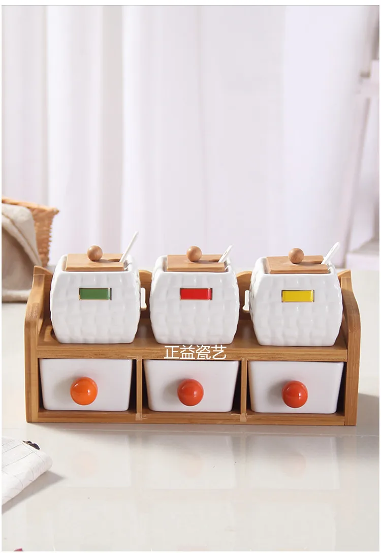 Творческий приправы бак Керамика Кухня ящик набор коробок для приправ vape сок с