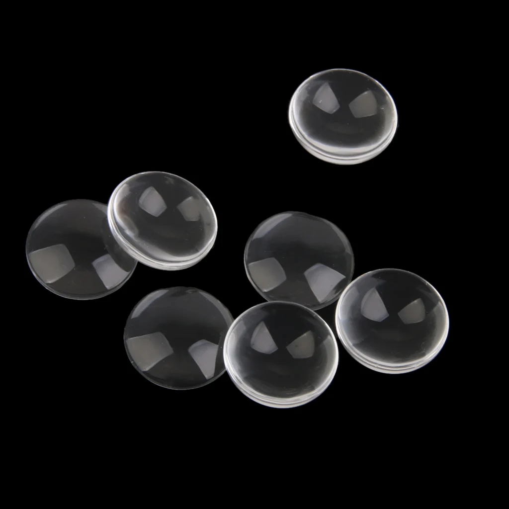 

10x Natural Wooden Cabochon Settings Base Tray + 10x Clear Glass Cameo 25mm