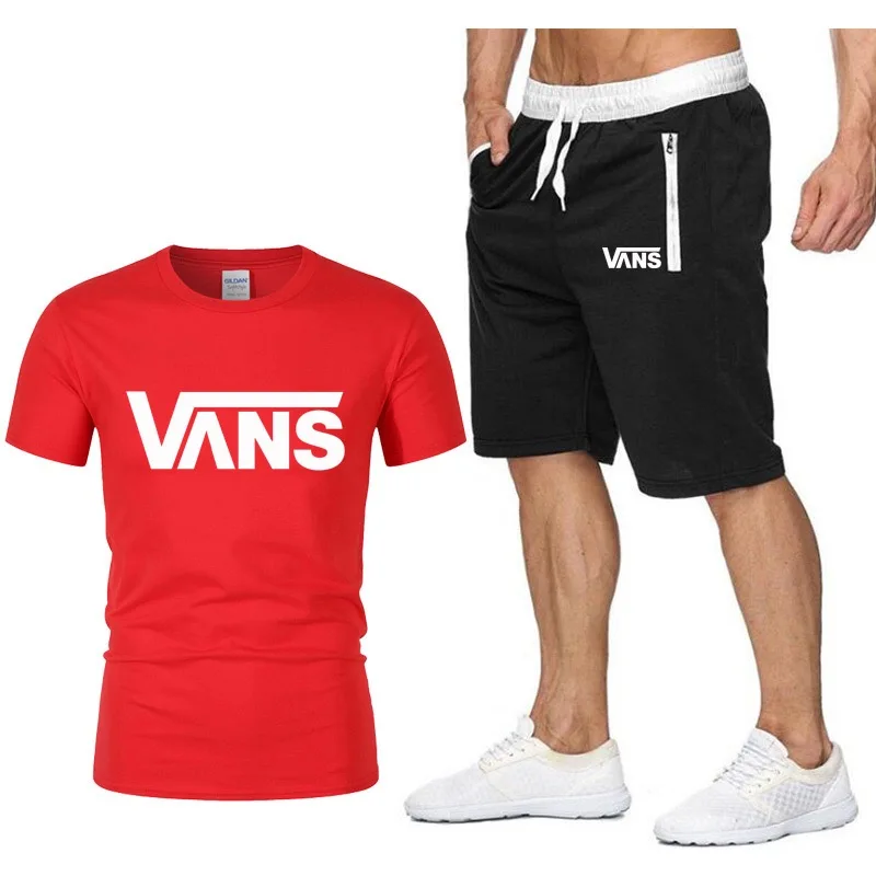 

2021 new summer track suit men's T-shirt + pants two-piece casual sportswear men's sportswear gym brand clothing sports suits