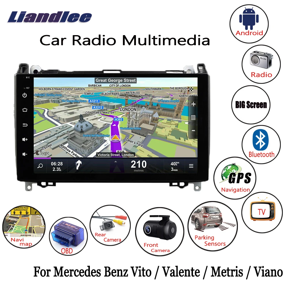 Автомагнитола для Mercedes Benz Vito/Valente/Metris/Viano 2014 2015 2016 2017 Android GPS навигация