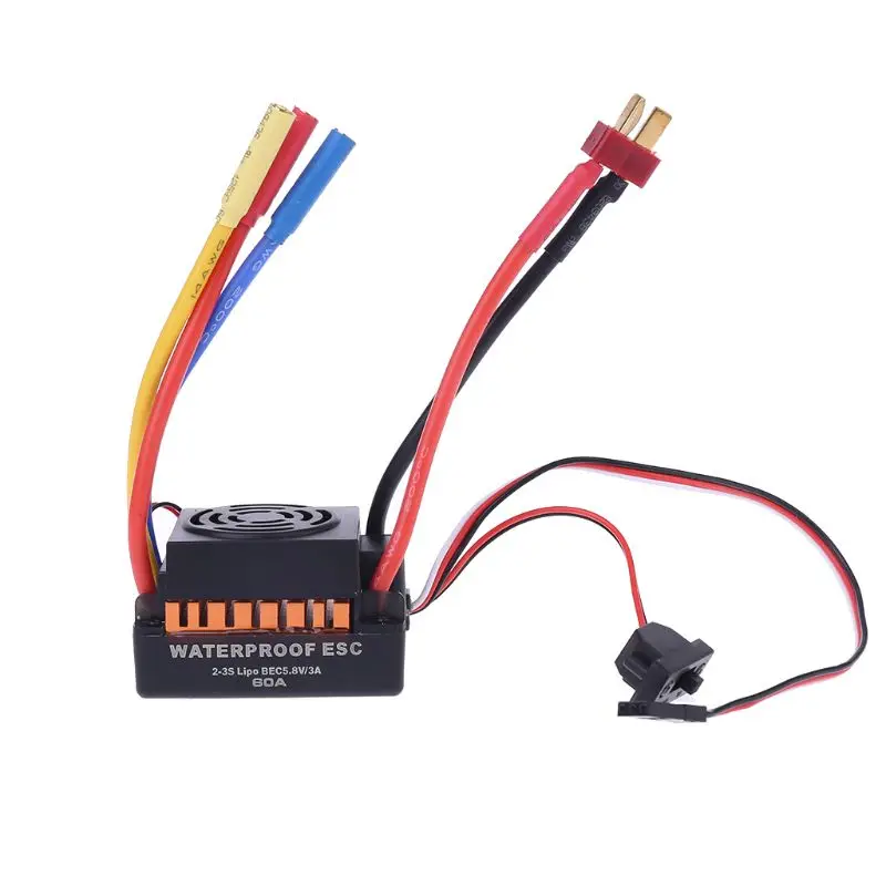 

Brushless Motor 1/10, 60A Waterproof ESC Electric Speed Controller for RC Part Accessory P15C