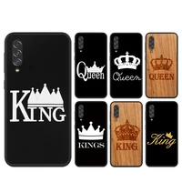 king queen couple silicone cover for samsung a90 a80 a70s a50s a40s a30s a20e a20s a10s a10e black soft tpu phone case