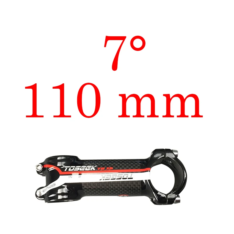 Red 110mm Toseek велосипед стержень супер светильник 102 г! Угол 7 длина 70 мм-110 мм Высококачественный углеродный алюминиевый стержень красный синий зеленый желтый Глянец - Цвет: Red 110mm