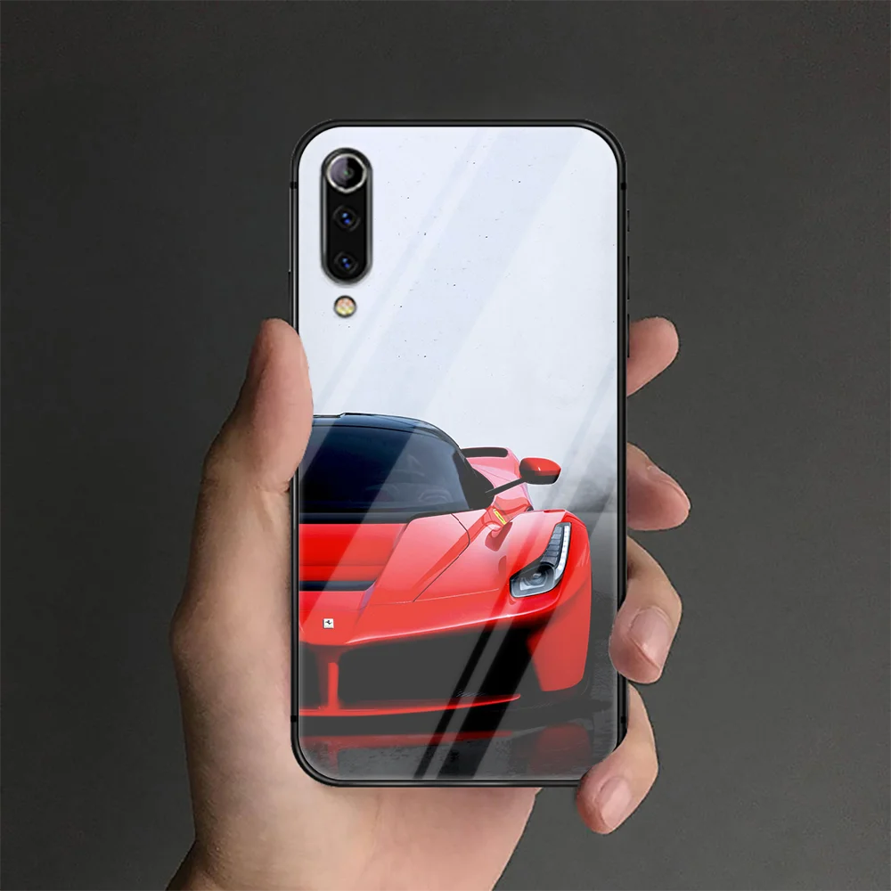 

Supercar Ferrari Phone Tempered Glass Case Cover For Xiaomi Mi A3 Max3 Note 9 10 I T Pro Lite Ultra Black Tpu 3D