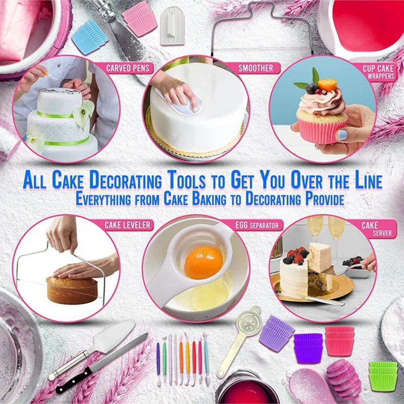 Cake Decorating Supplies 360 Pieces Turntable DIY Set Fondant Baking Tools Mouth | Дом и сад