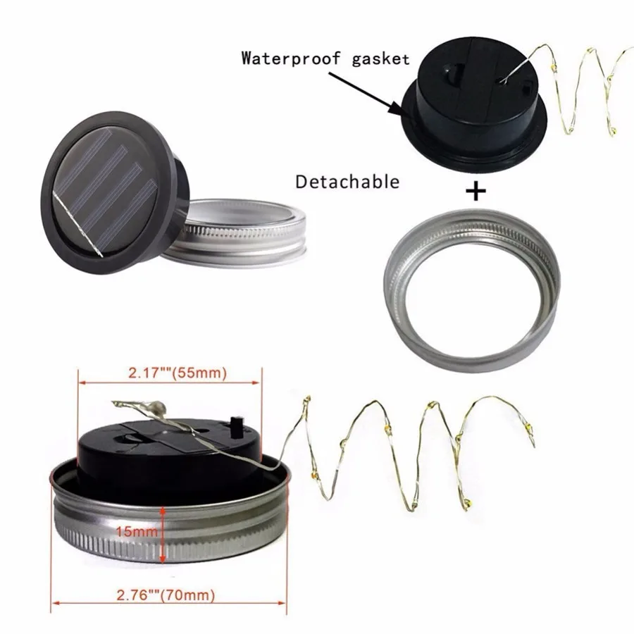 

1/2/4PCS Outdoor Hanging Decoration Garden Patio Light Mason Jar Solar Lanterns String Light 20 Led Starry Fairy Firefly Lights