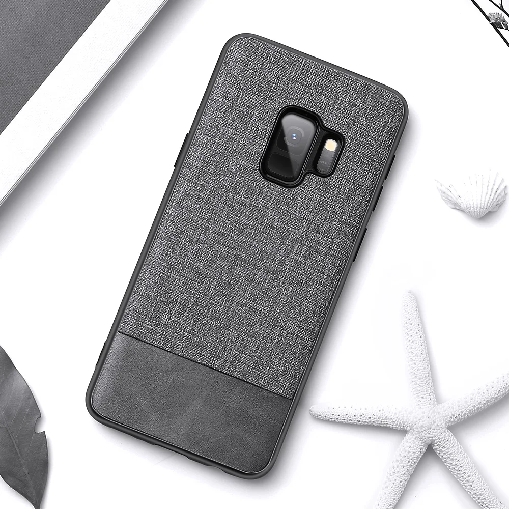 Роскошная ткань Ткань текстуры кожи чехол для телефона Samsung Galaxy S8 S9 S10E Note 8 9 A6 A8