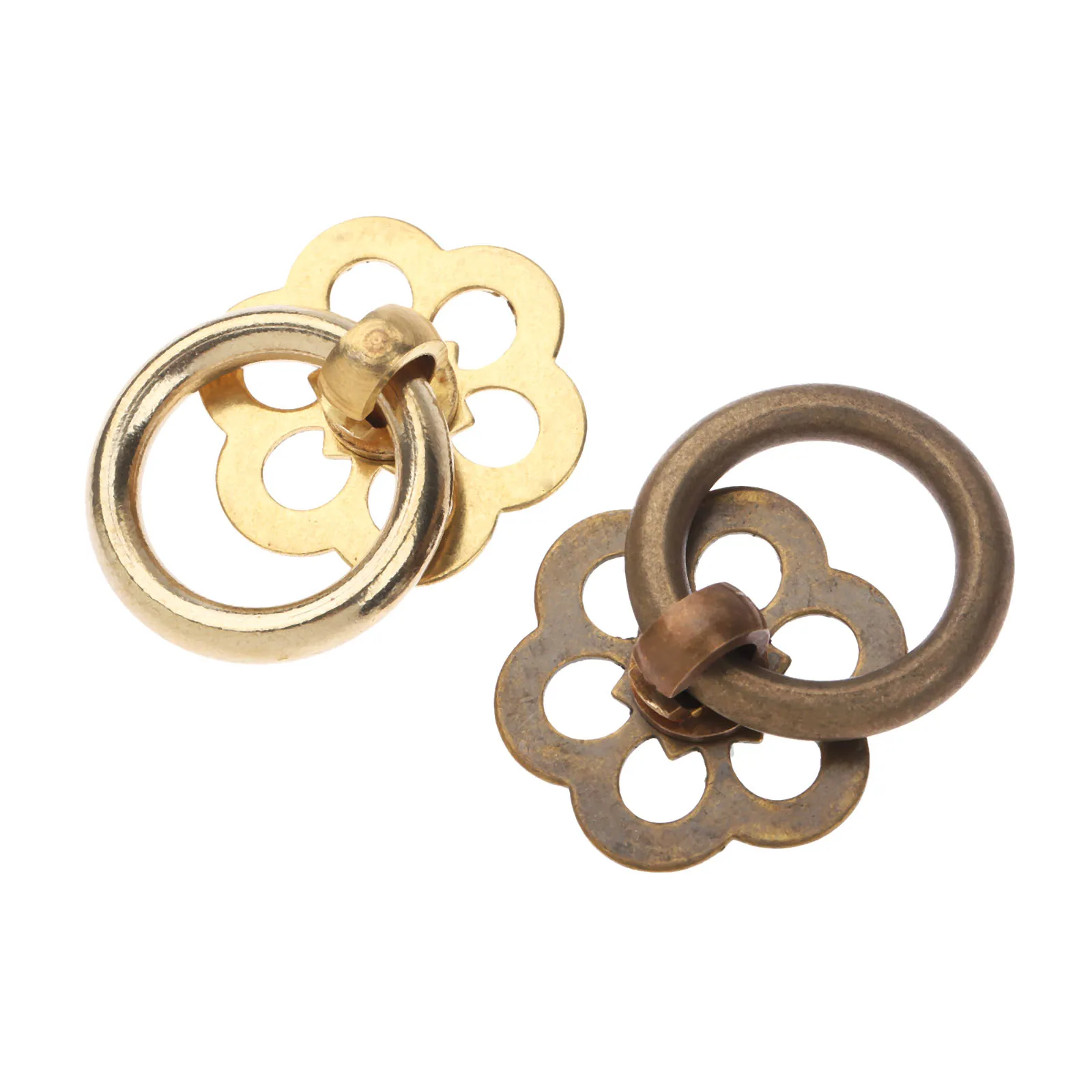 30 мм латунь деревянная шкатулка для украшений ручки в форме колец античная