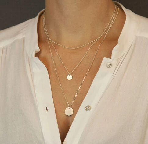 

Layered Necklaces Set For Women Disc Necklaces Layering Necklaces And Long Pendant Summer Jewelry Collier