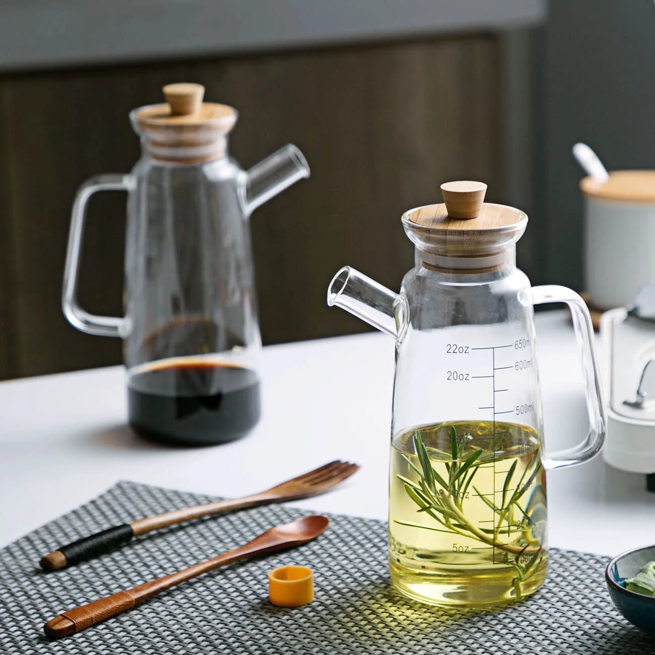 Стеклянная бутылка для оливкового масла 650 мл контейнер уксуса кухонная соевого