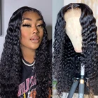 Парики Shireen длинные на сетке для женщин, бразильские натуральные волосы с глубокой волной 4 х4, 30 дюймов, предварительно выщипанные