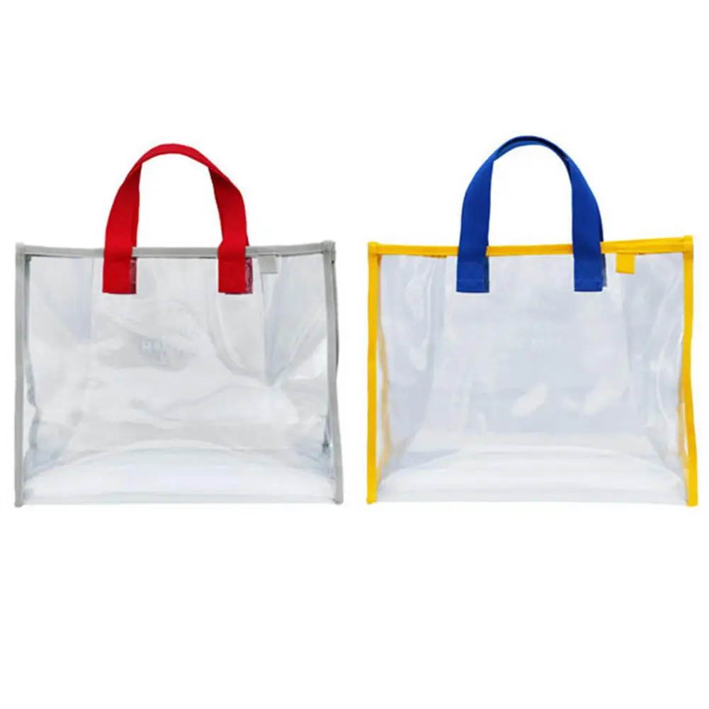 

1PC Clear Plastic Tote Bag Transparent PVC Waterproof Crossbody Handbag Shoulder Bag Women Girl's Zipper Purse Travel Bag