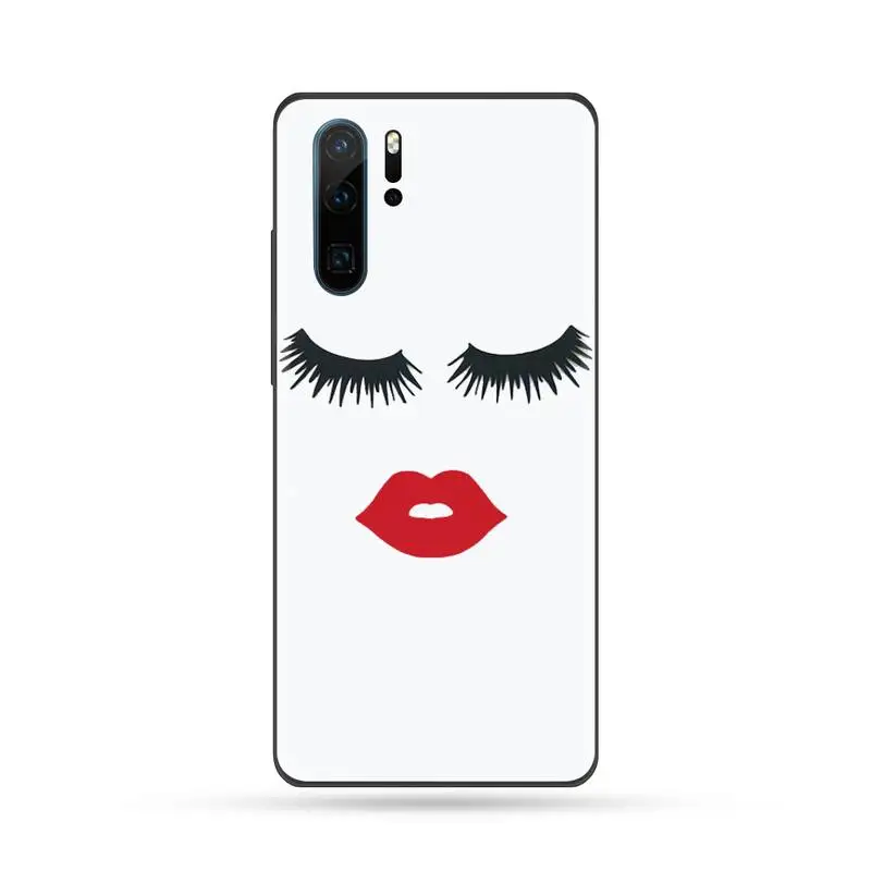 

Eyelash Lip Makeup Phone Case For Huawei Mate 9 10 20 Pro lite 20x nova 3e P10 plus P20 Pro Honor10 lite