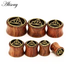 2 шт.лот гвоздики смерти деревянные затычки для ушей и туннели расширители Ушей Серьги для пирсинга растягивающие седло для тела ювелирные изделия