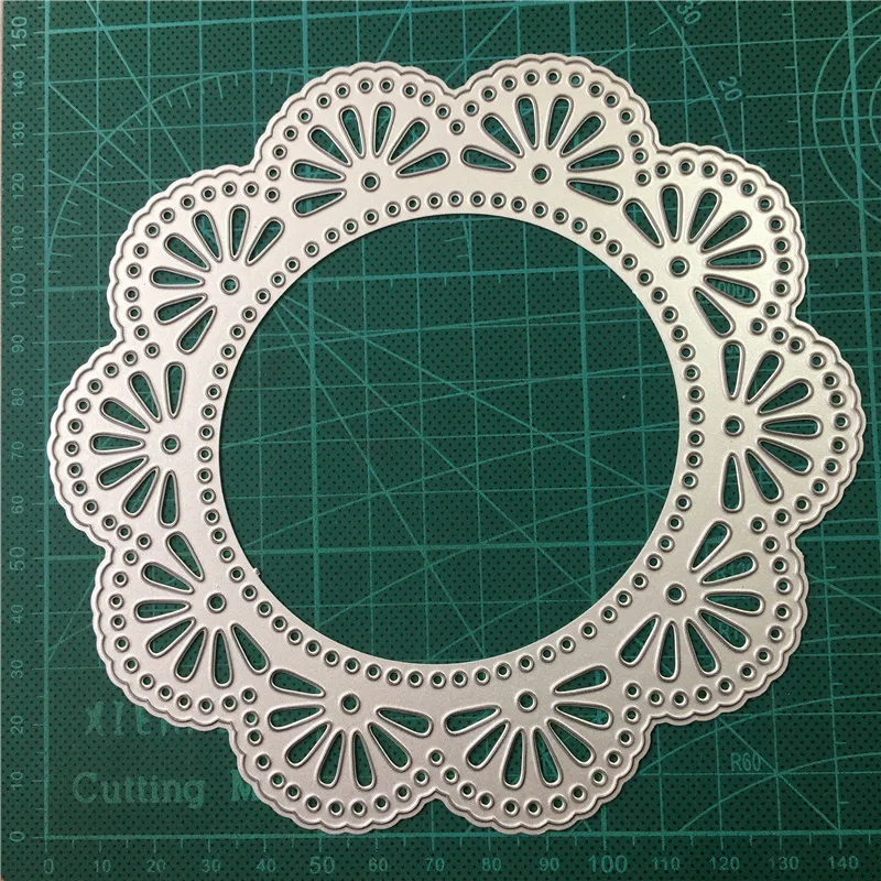 

Металлические Вырубные штампы для рукоделия форма для вырезания кружева круглая рамка украшение для скрапбукинга бумаги ремесло Нож Форма...