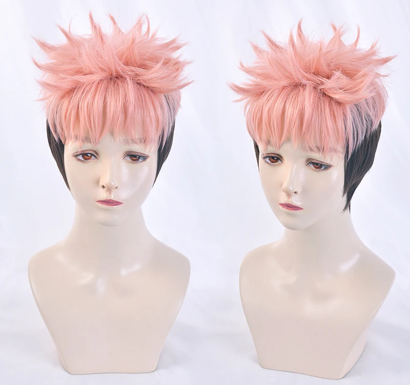 

Yuuji Itadori парик Jujutsu Kaisen Косплей постепенный розовый черный волшебство борьба синтетические волосы ролевые игры