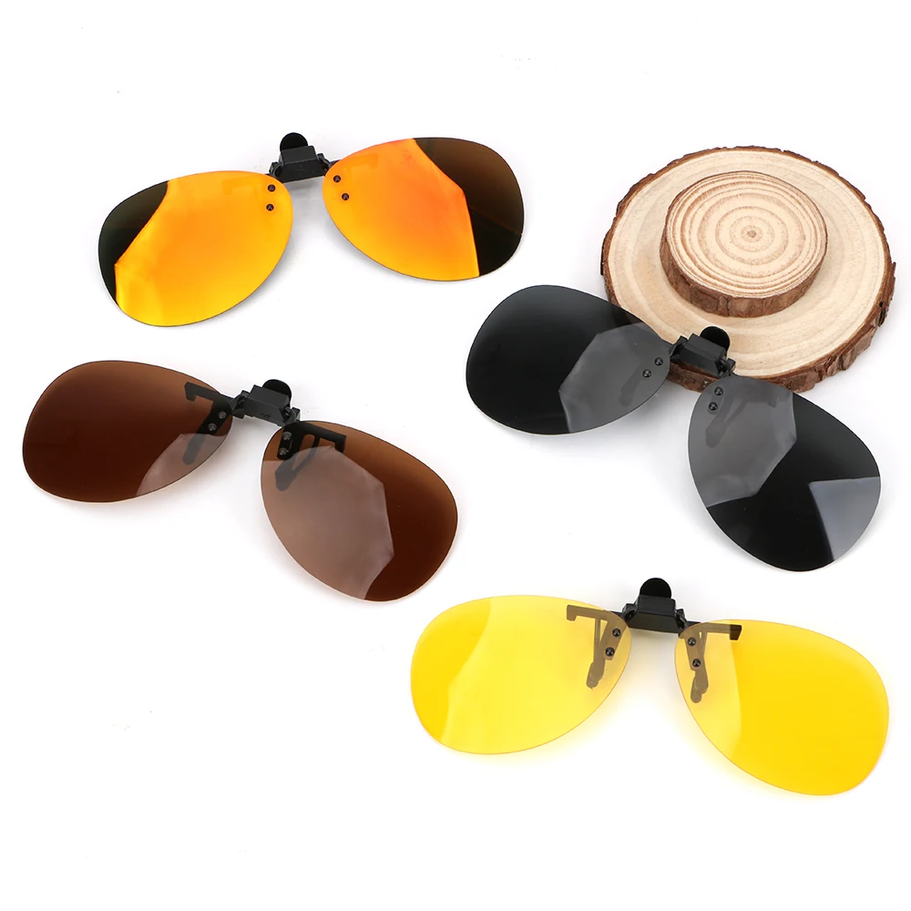 

For Men Women Driver Goggles Clip On Sunglasses Polarized Sun Glasses Car Driving Night Vision Lens Anti-UVA UVB