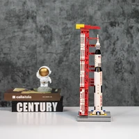 new apollo saturn v outer space model carrier rocket toy with launch tower building blocks for kids adults toys gift