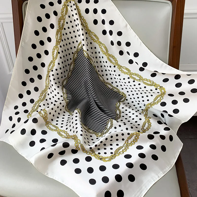 

2021 New Fashion Silk Square Scarf For Women 70cm Satin Neck Hair Tie Band Bag Warp Soft Neckerchief Hijabs Head Female Foulard