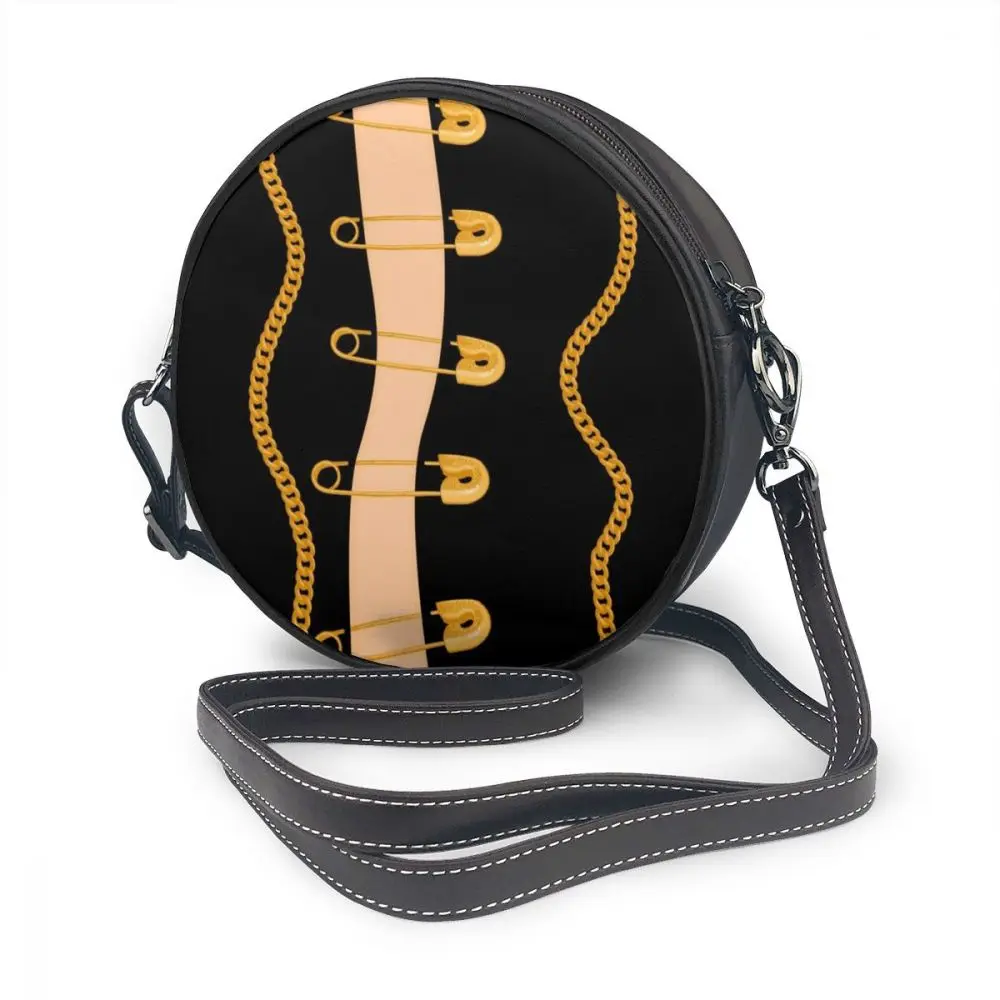 

Chain Strap Shoulder Bag Chain Strap Leather Bag Print Trending Women Bags Mini Woman Teen Round Purse