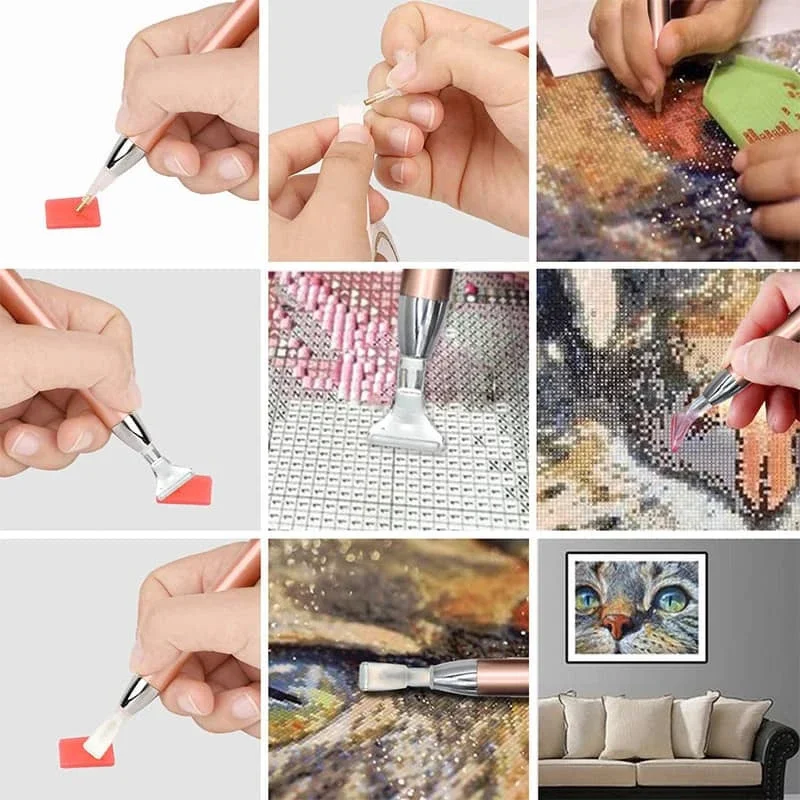 

5Pcs LED Diamond Painting Drill Pen Luminous Point Drill Pen Lighting Point Diamond Cross Stitch Tools Pen MDJ998