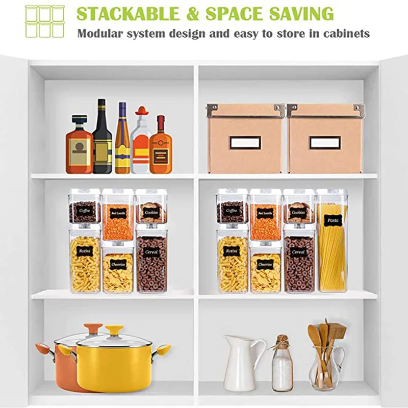 

Airtight Food Storage Containers Plastic Cereal Containers with Easy Lock Lids Kitchen Pantry Organization and Storage Tank
