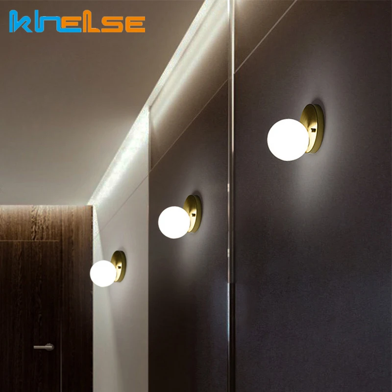 Современный потолочный светильник латунный стеклянный шар светодиодный s для