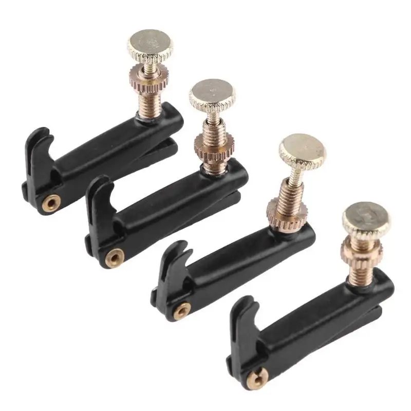 

4pcs 4/4-3/4 Plated Iron Violin Fine Tuners Spinner Adjuster Strings Hooks