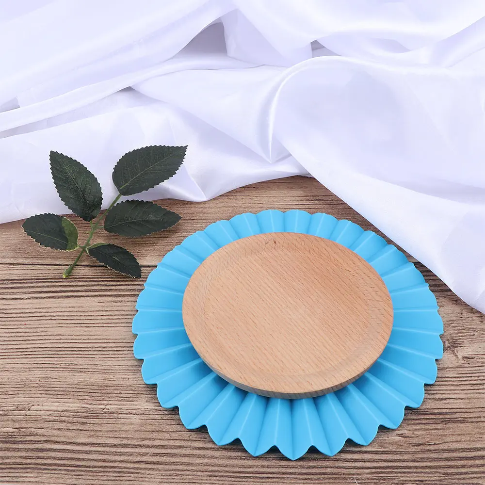 blue 1 шт., коврики для стола, круглая салфетка, простой стиль, столовая салфетка, Нескользящие, жаростойкие, подстилки, украшение для кухни - Цвет: blue
