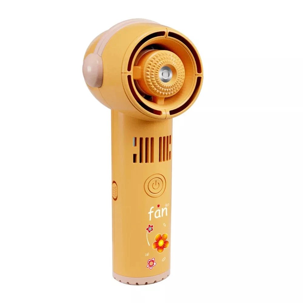 

2021 Mini Fan Portable Creative Handheld No-vane Automatic Mist Spraying Fan USB Charging Desktop Fans Bladeless Air Cooling Fan