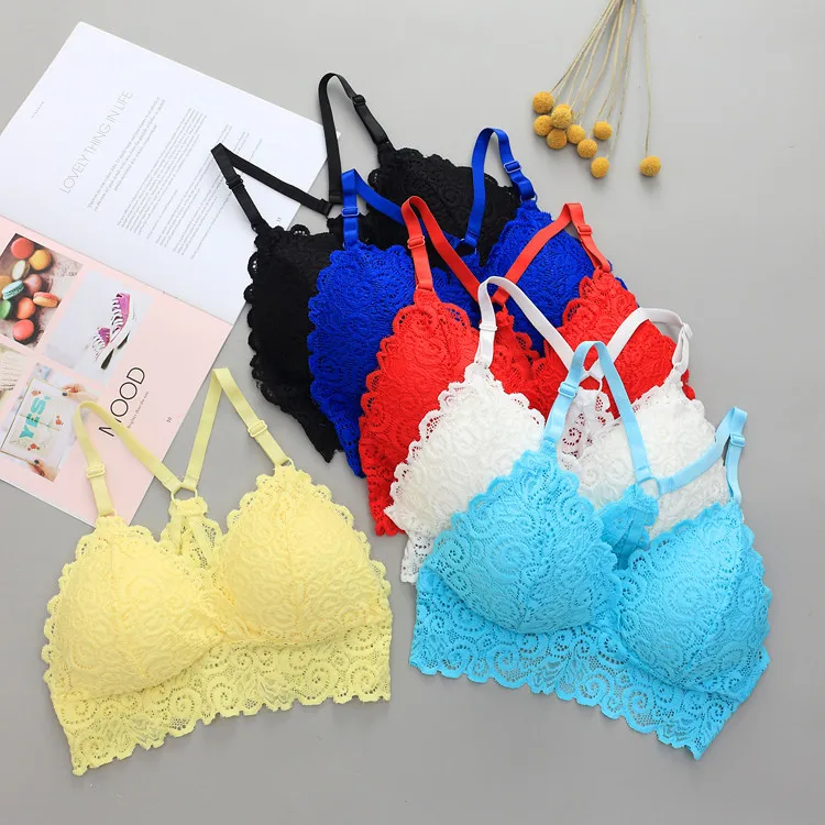 Бюстгальтер женский кружевной без косточек Бралетт во французском стиле с