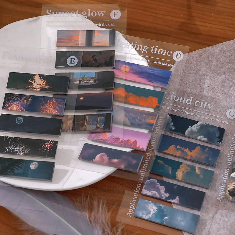 Unerwartet Serie Ins Landschaft Hand Konto Collage Material Papier 100 Blätter Memo Pad Für Mädchen Kawaii Schreibwaren