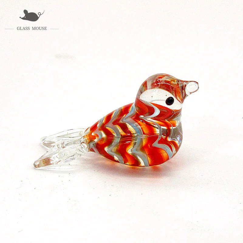 Мини муранское стекло Птица орнамент ручная работа животное Статуэтка