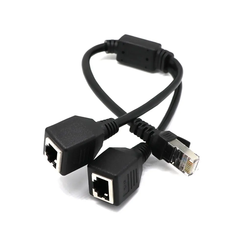 Сетевой разветвитель RJ45 с 1 на 2 розетками сетевой LAN Ethernet удлинитель стабильная
