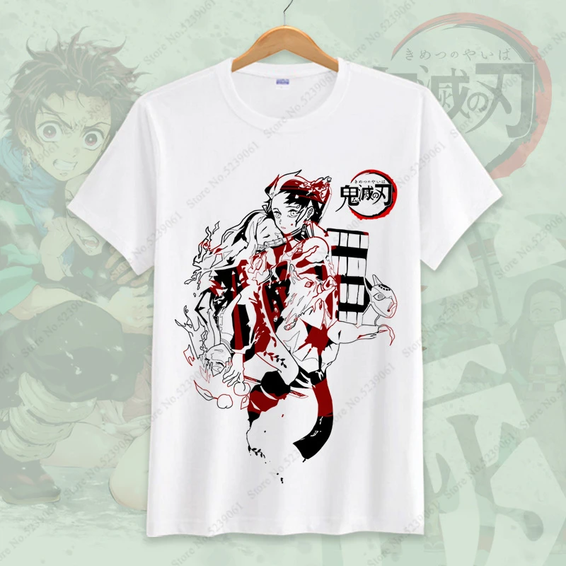 Demon Slayer Kimetsu No Yaiba/детская футболка для косплея; костюмы для мужчин и женщин; Японские футболки; топы; Kamado Tanjirou Nezuko; аниме; наряд - Цвет: 2