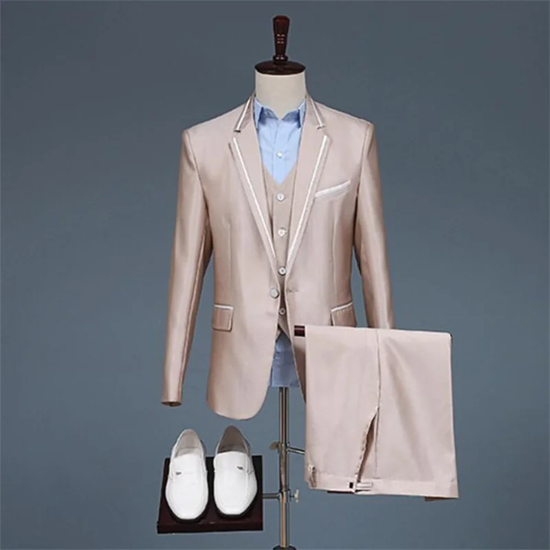 Spring new suit men's groom blazers dress korean three-piece business professional formal wear мужские костюмы fashion clothes