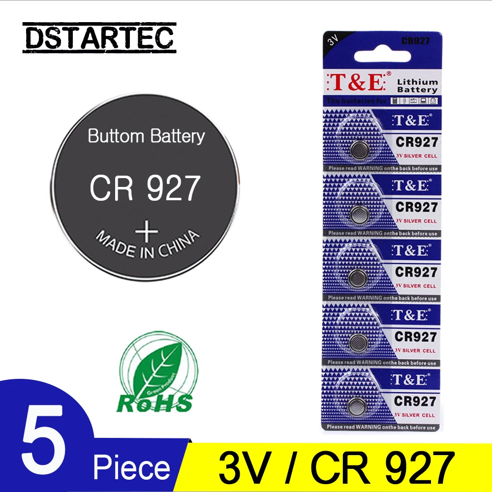 

5PCS CR927 Lithium Button Battery BR927 ECR927 LM927 5011LC KCL927 DL927 CR 927 CR927-1W Coin Cell Batteries For Watch; 3V 30mAh
