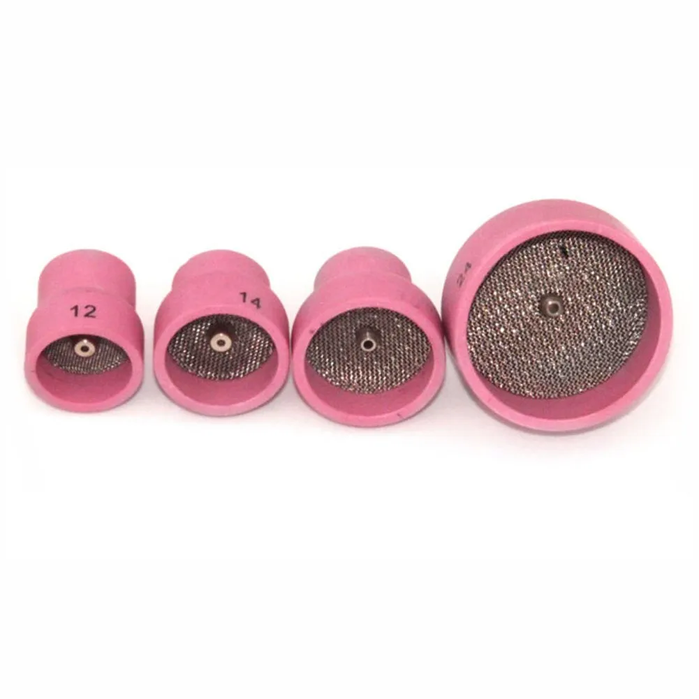 

7PC WP9/20/25/17/18/26 Welding Torch Nozzle Rings Cover Gases Lens Glass Ceramic Mouth With Mesh Cup Kit 2.4 Connector Sets