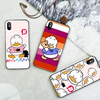 lovely cartoon duck phone case for iphone 13 pro max 11 12 mini hard shell xs xr x 8 7 6 plus se 2020 5 unique cute mobile cover