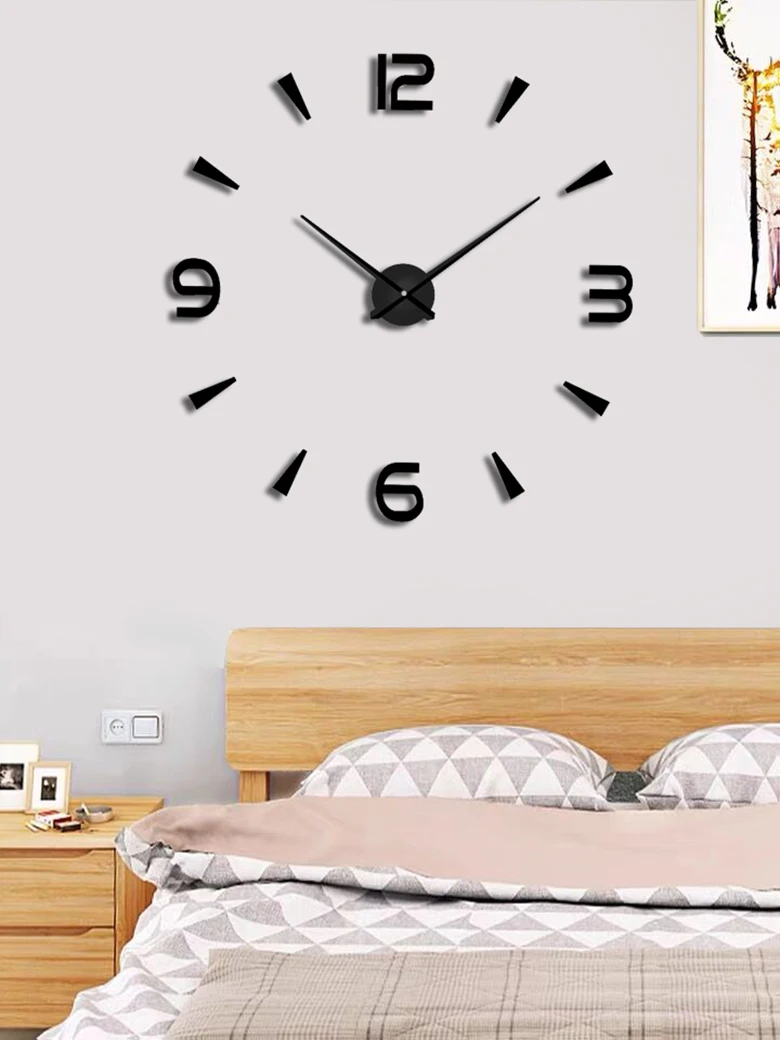 Современные простые цифровые часы креативное искусство самоклеящиеся большие