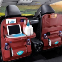pu leather car seat back storage bag universal car backseat organizer hanging bags child safety seat multifunction storage box