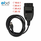 Новейший OBD2 19,6 20,4 USB интерфейс OBDII диагностический кабель USB кабель с ATMEGA162 + 16V8 + FT232 Поддержка нескольких языков