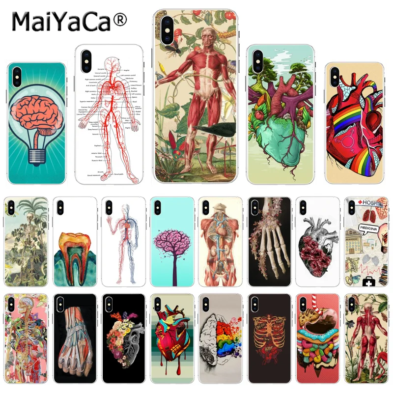 

Medical Human Organs Brain Meridian Kidney Art Fashion phone case for iphone 13 11 pro 8 7 66S Plus X 5S SE XR XS XS MAX
