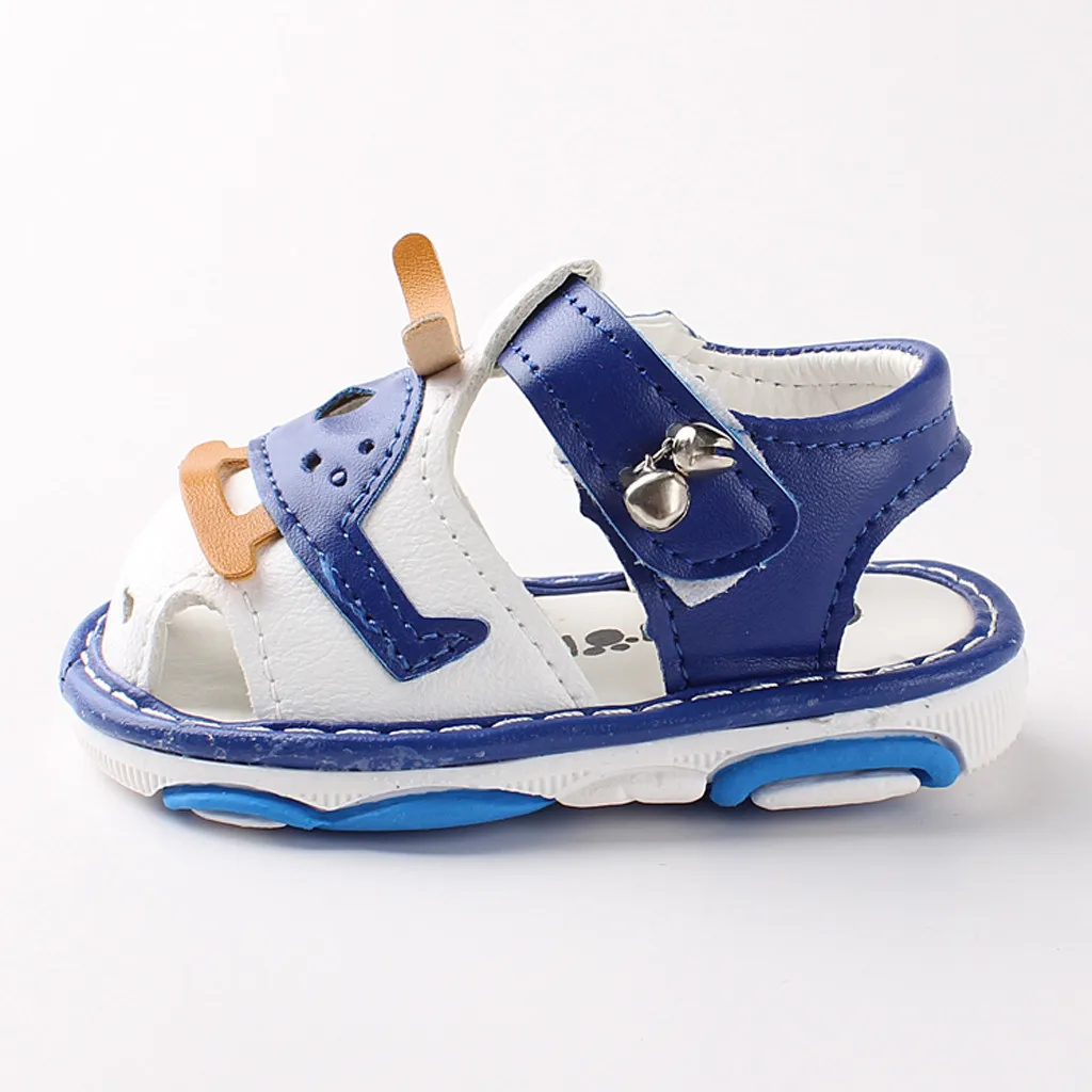 Звуковая обувь для новорожденных девочек и мальчиков мультяшный вертолет синяя