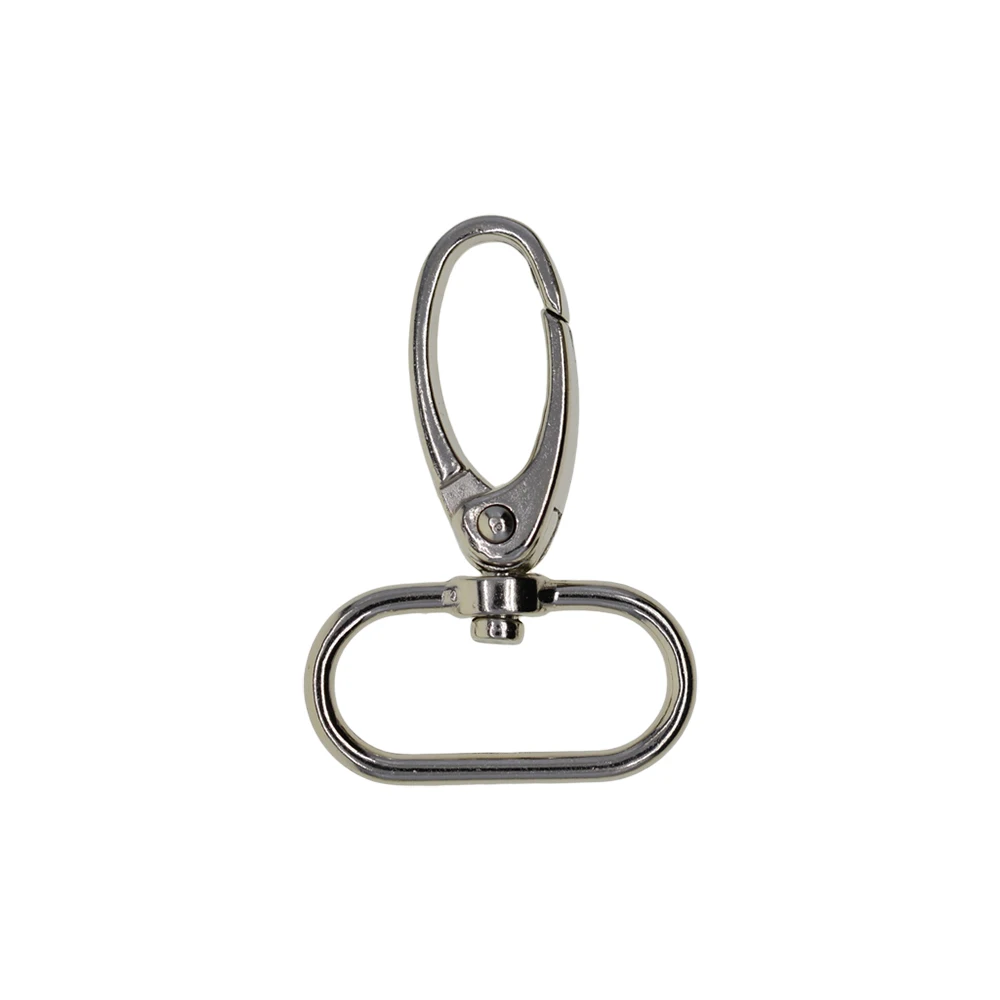 

20 pcs silver Swivel spring Snap oval Hooks with 25.4mm 1 inc O ring connector for keychain purse bag strap lanyard DIY making